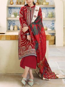 ZARA SHAHJAHAN Design 3 PCs Heavy Embroidered Lawn Dress With Printed Diamond Zari Dupatta (Unstitched) (Code:24719)