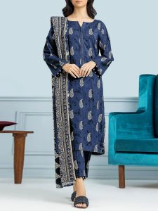 BAROQUE Design Digital Printed Lawn Dress With Printed Lawn Dupatta & Digital Printed Trouser (Unstitched) (Code:24381)