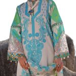 3 PCs Digital Printed Lawn Dress With Printed Lawn Dupatta & Plain Trouser (Unstitched) (Code:26501) - Image 2