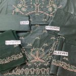 Cotton Heavy Embroidered Dress With Bamber Chiffon Embroidered Dupatta (Unstitched) (Code:27164) - Image 3