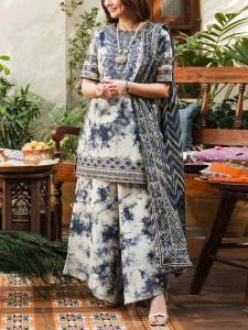 SAPPHIRE Design Latest Digital Printed Embroidered Lawn Dress With Printed Silk Dupatta (Unstitched) (Code:27418)