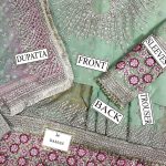 JAZMIN Design Fancy Heavy Embroidered Chiffon Maxi Dress With NET Embroidered Dupatta (Unstitched) (Code:27052) - Image 3