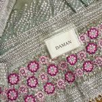 JAZMIN Design Fancy Heavy Embroidered Chiffon Maxi Dress With NET Embroidered Dupatta (Unstitched) (Code:27052) - Image 5