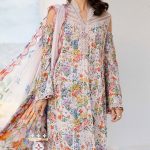 MARIA B Design Digital Printed Lawn Dress With Printed Lawn Dupatta & Printed Lawn Trouser (Unstitched) (Code:27685) - Image 2