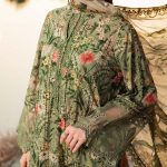 MARIA B Design Digital Printed Lawn Dress With Printed Lawn Dupatta & Printed Lawn Trouser (Unstitched) (Code:27690) - Image 2