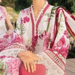 MARIA B Design Digital Printed Lawn Dress With Printed Lawn Dupatta & Printed Lawn Trouser (Unstitched) (Code:27693) - Image 2