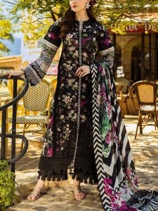 ELAF Design Digital Printed Lawn Embroidered Dress With Printed Chiffon Dupatta (Unstitched) (Code:27827)