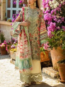 ELAF Design Latest Printed Lawn Embroidered Dress With Printed Chiffon Dupatta (Unstitched) (Code:27920)