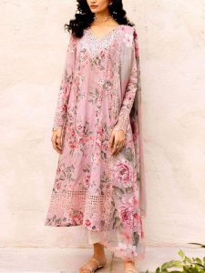 IZNIK Design Lawn Schiffli Embroidered All-Over Printed Dress with Embroidery Chiffon Dupatta (Unstitched) (Code:27791)