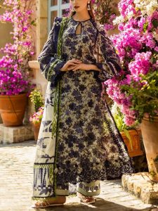 ELAF Design Latest Printed Lawn Embroidered Dress With Printed Chiffon Dupatta (Unstitched) (Code:27926)
