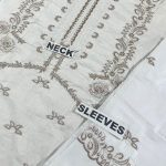 Elegant Cotton Heavy Embroidered Dress With Bamber Chiffon Embroidered Dupatta (Unstitched) (Code:27989) - Image 4