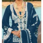 CRIMSON Design Lawn Chicken Kari Embroidered Dress With Organza Embroidered Dupatta (Unstitched) (Code:28106) - Image 2
