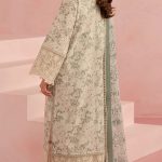 Digital Printed With Fully Embroidered Scifflie Lawn Dress Printed Chiffon Dupatta (Unstitched) (Code:27802) - Image 2