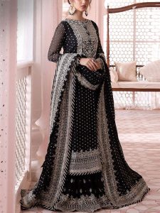 Latest Heavy Embroidered Cotton Dress With Chiffon Heavy Embroidered Dupatta (Unstitched) (Code:28627)