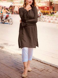 2 PCs Lawn Chicken Karri Embroidered Dress (Unstitched) (Code:28880)
