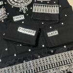 Latest Heavy Embroidered Cotton Dress With Chiffon Heavy Embroidered Dupatta (Unstitched) (Code:28627) - Image 4
