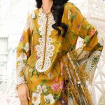 MARIA B Design Digital Printed Embroidered Lawn Dress With Digital Printed Chiffon Dupatta (Unstitched) (Code:28407) - Image 2