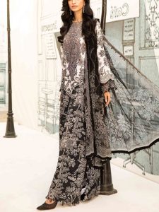 MARIA B Design Digital Printed Embroidered Lawn Dress With Digital Printed Chiffon Dupatta (Unstitched) (Code:28412)