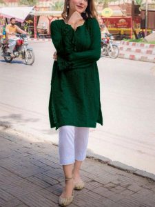 2 PCs Lawn Chicken Karri Embroidered Dress (Unstitched) (Code:28890)