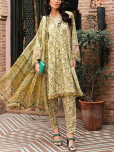 MARIA B Design Embroidered Lawn Chicken Karri Dress With Embroidered Khaddi Dupatta (Unstitched) (Code:28382)