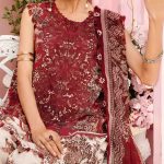 MARIA B Design Digital Printed Embroidered Lawn Dress With Digital Printed Chiffon Dupatta (Unstitched) (Code:28417) - Image 2
