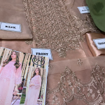 Organza 2 PCs Heavy Embroidered Dress (Unstitched) (Code:28360) - Image 2