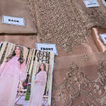 Organza 2 PCs Heavy Embroidered Dress (Unstitched) (Code:28360) - Image 3