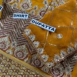 ASIM JOFA Design Heavy Sequence Embroidered Chiffon Dress With Chiffon Embroidered Dupatta (Unstitched) (Code:29685) - Image 4