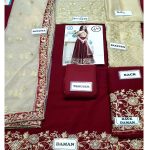 Indian Chiffon Heavy Embroidered Maxi Dress (Unstitched) (Code:29602) - Image 2