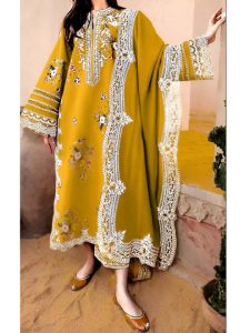 Heavy Sequins Embroidered Lawn Dress With Digital Print Diamond Dupatta (Unstitched) (Code:29655)