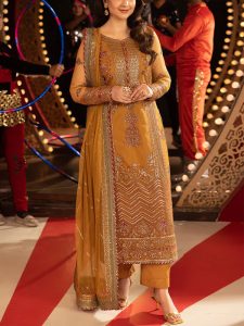 ASIM JOFA Design Heavy Sequence Embroidered Chiffon Dress With Chiffon Embroidered Dupatta (Unstitched) (Code:29685)