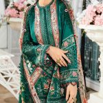 MARIA B Design Digital Printed Lawn Embroidered Dress With Printed Chiffon Dupatta (Unstitched) (Code:29022) - Image 2