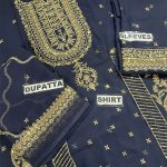 ASIM JOFA LUXURY Heavy Embroidered Chiffon Party Wear Dress With Chiffon Embroidered Dupatta (Unstitched) (Code:29307) - Image 4