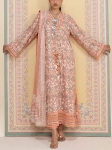 Banadora Printed Lawn Dress With Airjet Printed Lawn Dupatta (Unstitched) (Code:29259)