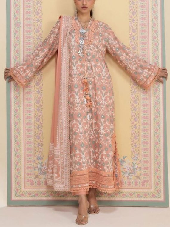 Banadora Printed Lawn Dress With Airjet Printed Lawn Dupatta (Unstitched) (Code:29259)