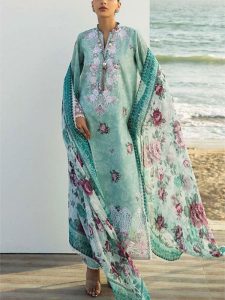 Banadora Printed Lawn Dress With Airjet Printed Lawn Dupatta (Unstitched) (Code:29289)