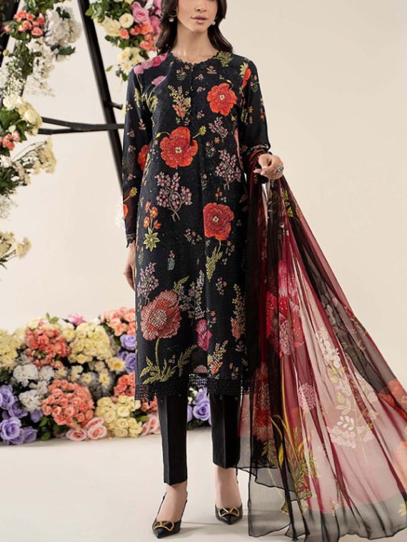 Banadora Printed Lawn Dress With Airjet Printed Lawn Dupatta (Unstitched) (Code:29265)