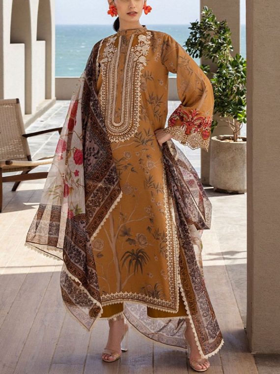 Banadora Printed Lawn Dress With Airjet Printed Lawn Dupatta (Unstitched) (Code:29271)