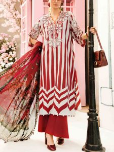 MARIA B Original Digital Printed Lawn Dress With Printed Lawn Dupatta (Unstitched) (Code:29035)