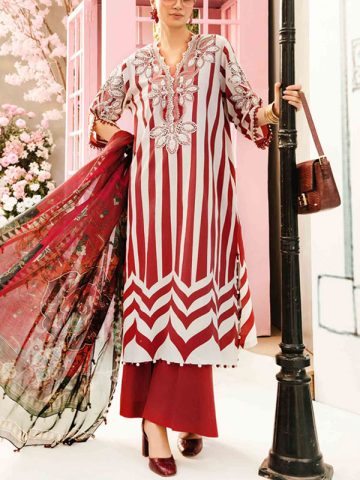 MARIA B Original Digital Printed Lawn Dress With Printed Lawn Dupatta (Unstitched) (Code:29035)