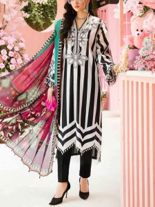 MARIA B Original Digital Printed Lawn Dress With Printed Lawn Dupatta (Unstitched) (Code:29037)