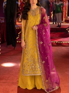 ASIM JOFA Design Heavy Embroidered Organza Dress With Organza Embroidered Dupatta (Unstitched) (Code:29041)