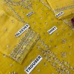 ASIM JOFA Design Heavy Embroidered Organza Dress With Organza Embroidered Dupatta (Unstitched) (Code:29041) - Image 4