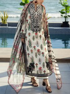 Banadora Printed Lawn Dress With Airjet Printed Lawn Dupatta (Unstitched) (Code:29286)