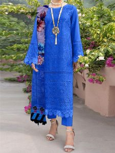 Lawn Heavy Headskip Booring Embroidry Dress Digital Printe Diamond Dupatta (Unstitched) (Code:29063)
