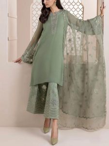 BAROQUE Design Heavy Organza Embroidered Dress With Heavy Embroidered Organza Dupatta (Unstitched) (Code:30003)