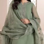 BAROQUE Design Heavy Organza Embroidered Dress With Heavy Embroidered Organza Dupatta (Unstitched) (Code:30003) - Image 2