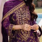 ASIM JOFA Design Chiffon Heavy Embroidered Dress With Embroidered Chiffon Dupatta (Unstitched) (Code:30212) - Image 2