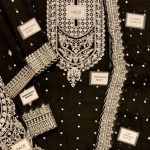 Chiffon Heavy Embroidered Spengle Work Work Dress With Chiffon Embroidered Dupatta (Unstitched) (Code:29927) - Image 3