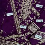 ASIM JOFA Design Chiffon Heavy Embroidered Dress With Embroidered Chiffon Dupatta (Unstitched) (Code:30212) - Image 3